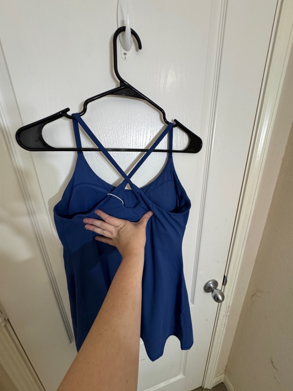 Halara SoftlyZero Plush Molded Cups Low Support Blue Active Wear Dress M NWT - Picture 6 of 12
